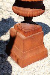 Medium Size Sonte Cast Iron Urn On Base 