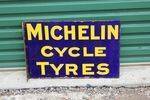Michelin Cycle Tyres Post Mount Enamel Sign