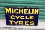 Michelin Cycle Tyres Post Mount Enamel Sign