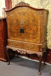 Mid C20th Burr Walnut Drinks Cabinet