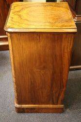 Mid Victorian Burr Walnut Single Door+ Single Drawer Cabinet 