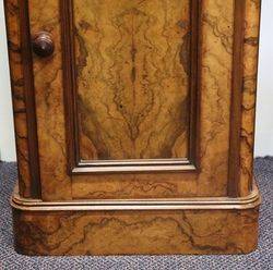 Mid Victorian Burr Walnut Single Door+ Single Drawer Cabinet 