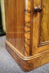 Mid Victorian Burr Walnut Single Door+ Single Drawer Cabinet 