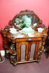 Mid Victorian Burr Walnut WotNot Cabinet