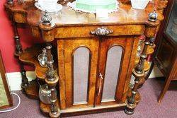 Mid Victorian Burr Walnut WotNot Cabinet