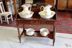 Mid Victorian Mahogany Double Washstand