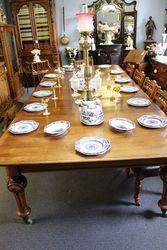 Mid Victorian Oak 4 Leaf Extension Table