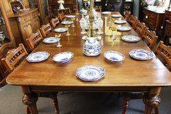 Mid Victorian Oak 4 Leaf Extension Table