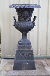 Milano Cast Iron Urn and Crested Base