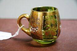 Miniature Antique Small Moser Green Glass Cup 