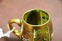 Miniature Antique Small Moser Green Glass Cup 