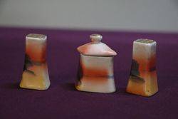 Miniature Fine China Gold Trimmed Salt And Pepper Shakers 