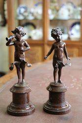 Miniature Pair Of French Bronzes    