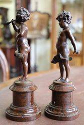 Miniature Pair Of French Bronzes    