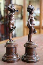 Miniature Pair Of French Bronzes    