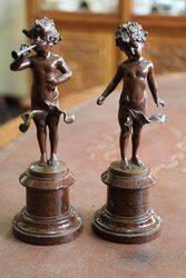 Miniature Pair Of French Bronzes    