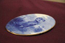 Miniature Royal Doulton Blue Children Oval Plaque  