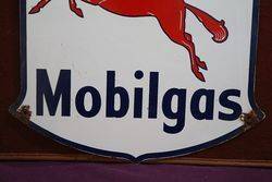 Mobilgas Enamel Advertising Sign 
