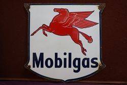 Mobilgas Enamel Advertising Sign 