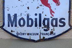 Mobilgas Socony Vacuum Francaise Enamel Advertising Sign 