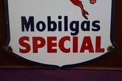 Mobilgas Special Enamel Advertising Sign 