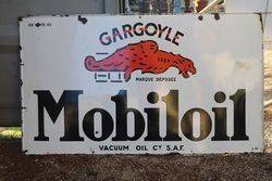 Mobiloil Enamel Advertising Sign 