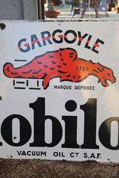 Mobiloil Enamel Advertising Sign 