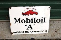 Mobiloil Gargoyle A Enamel Sign