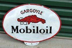 Mobiloil Gargoyle Double Sided Enamel Sign