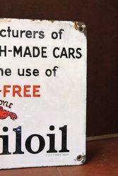 Mobiloil Gargoyle Enamel Advertising Sign 