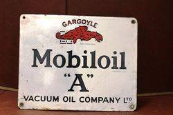 Mobiloil Gargoyle Enamel Advertising Sign 