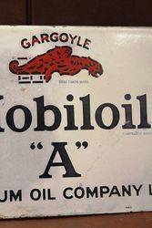 Mobiloil Gargoyle Enamel Advertising Sign 