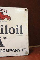 Mobiloil Gargoyle Enamel Advertising Sign 