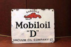 Mobiloil Gargoyle Enamel Advertising Sign 