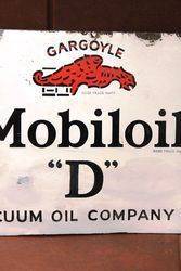 Mobiloil Gargoyle Enamel Advertising Sign 