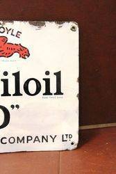 Mobiloil Gargoyle Enamel Advertising Sign 