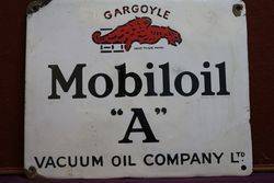 Mobiloil Gargoyle Enamel Advertising Sign 