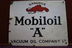 Mobiloil Gargoyle Enamel Advertising Sign 