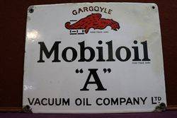 Mobiloil Gargoyle Enamel Advertising Sign 