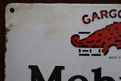 Mobiloil Gargoyle Enamel Advertising Sign 