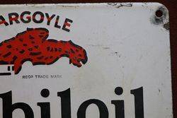 Mobiloil Gargoyle Enamel Advertising Sign 