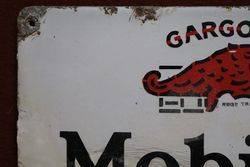 Mobiloil Gargoyle Enamel Advertising Sign 