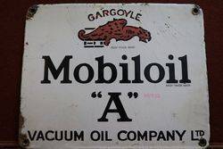 Mobiloil Gargoyle Enamel Advertising Sign 