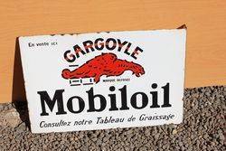Mobiloil Gargoyle Enamel Post Mount Advertising Sign