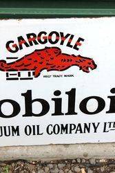 Mobiloil Gargoyle Post Mount Enamel Sign