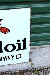 Mobiloil Gargoyle Post Mount Enamel Sign