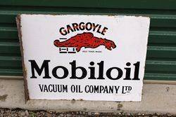 Mobiloil Gargoyle Post Mount Enamel Sign