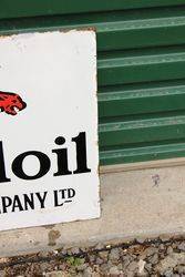 Mobiloil Gargoyle Post Mount Enamel Sign