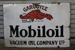 Mobiloil Gargoyle Vacuum Oil Enamel Advertising Sign 