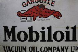 Mobiloil Gargoyle Vacuum Oil Enamel Advertising Sign 